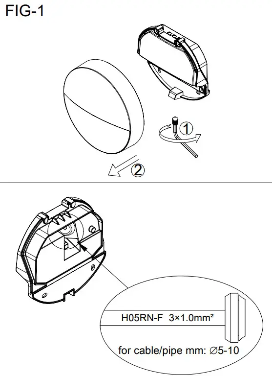 HALCYON EX913 B34 Exterior 4W Low Glare Wall Eyelid Light - parts 1