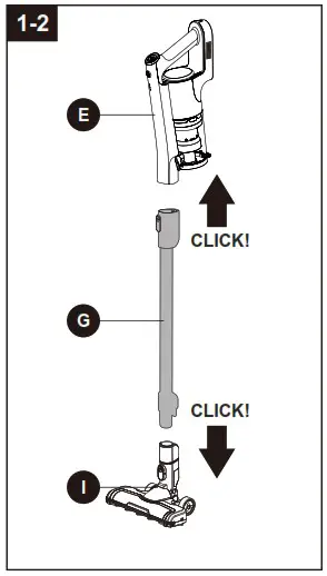 eureka NEC101C Series Cordless Stick Vacuum Cleaner - Easy assembly 1