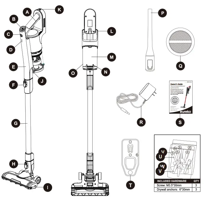 eureka NEC101C Series Cordless Stick Vacuum Cleaner - What comes in the carton