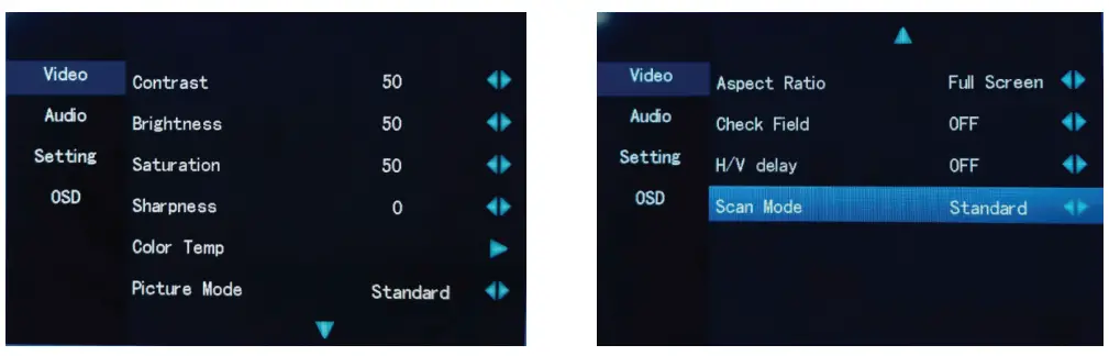 Marshall M LYNX 702 V 3 Dual 7 Inch LCD Display - Menu Categories