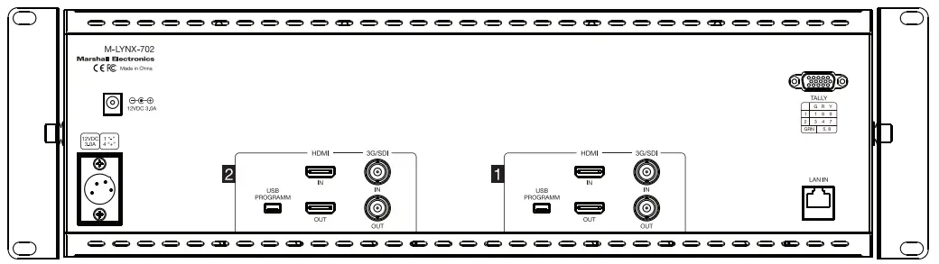 Marshall M LYNX 702 V 3 Dual 7 Inch LCD Display -Rear Panel Connections