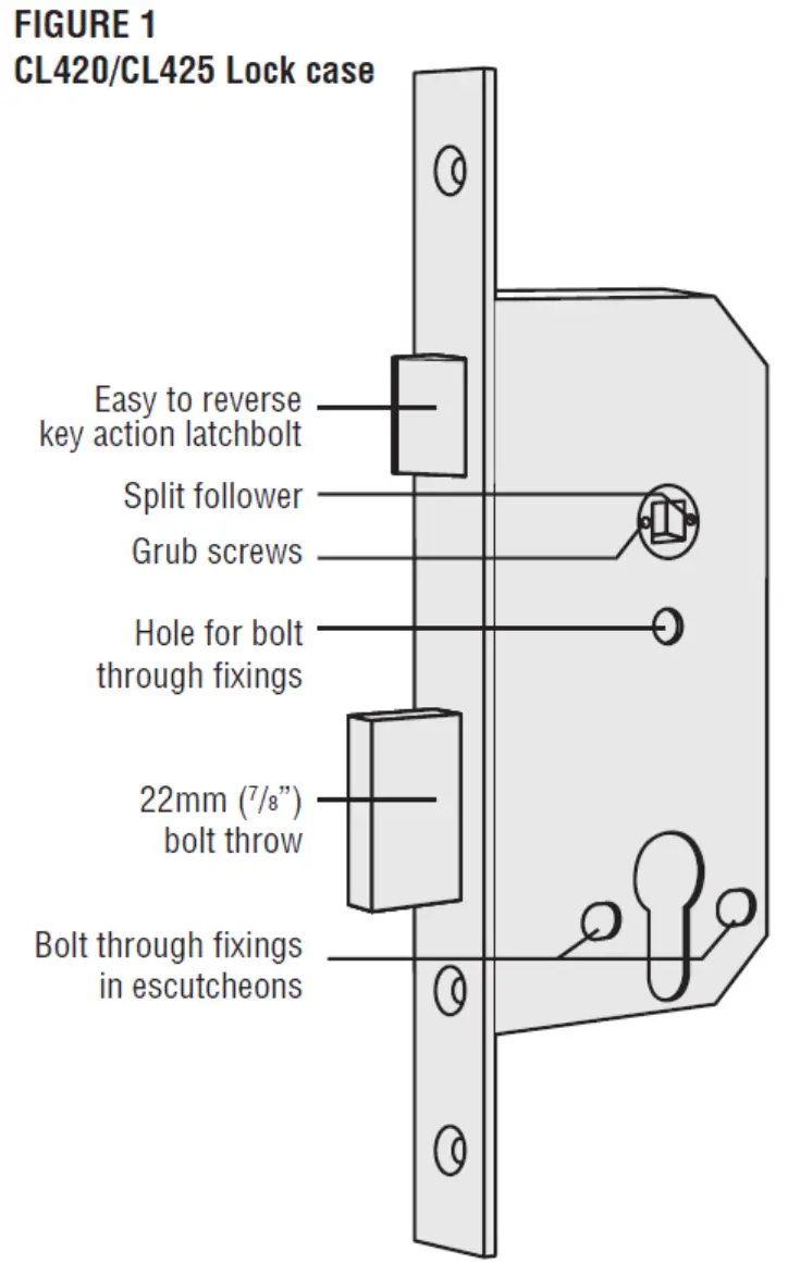 CODELOCKS CL400 Medium Duty Tubula Mortice Latch Lock - Step