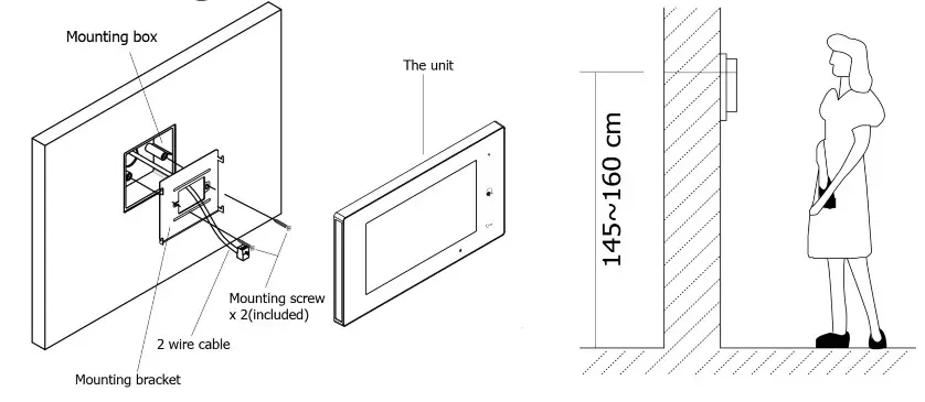 TELRAN DX470 2 Wire System Wi Fi 7 Inch Digital Color TFT Monitor - fig 1
