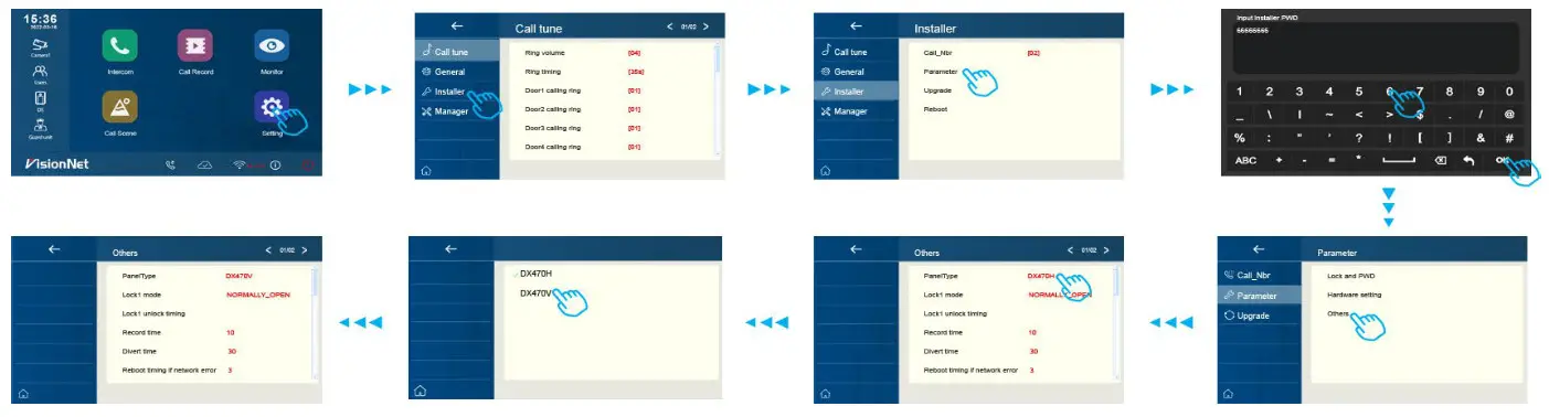 TELRAN DX470 2 Wire System Wi Fi 7 Inch Digital Color TFT Monitor - fig 5
