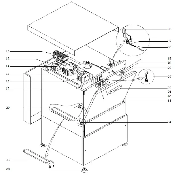 Kingfisher ABW12P Commercial Dishwashers - DIAGRAM