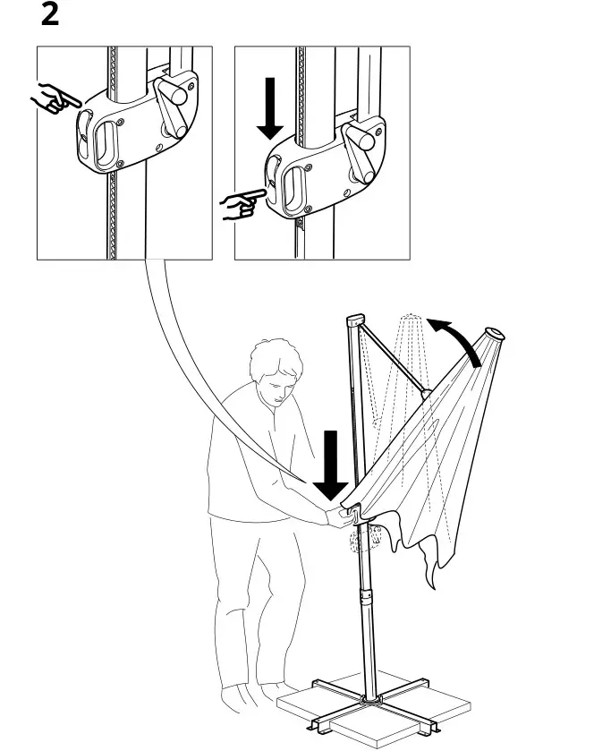 IKEA 094.957.04 SVALÖN Parasol Hanging- Installation