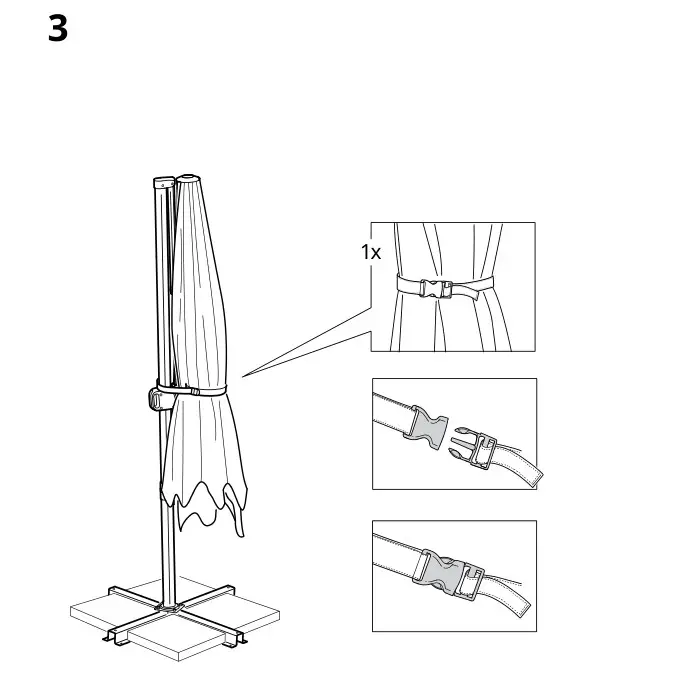 IKEA 094.957.04 SVALÖN Parasol Hanging- Installation