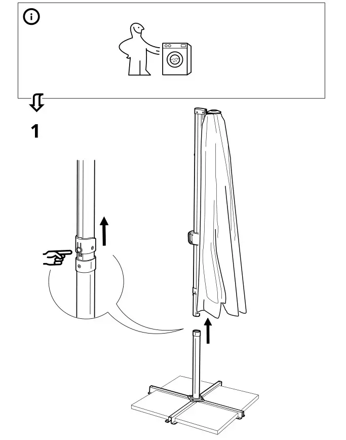 IKEA 094.957.04 SVALÖN Parasol Hanging- Installation