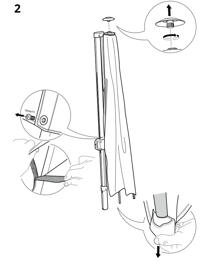 IKEA 094.957.04 SVALÖN Parasol Hanging- Installation