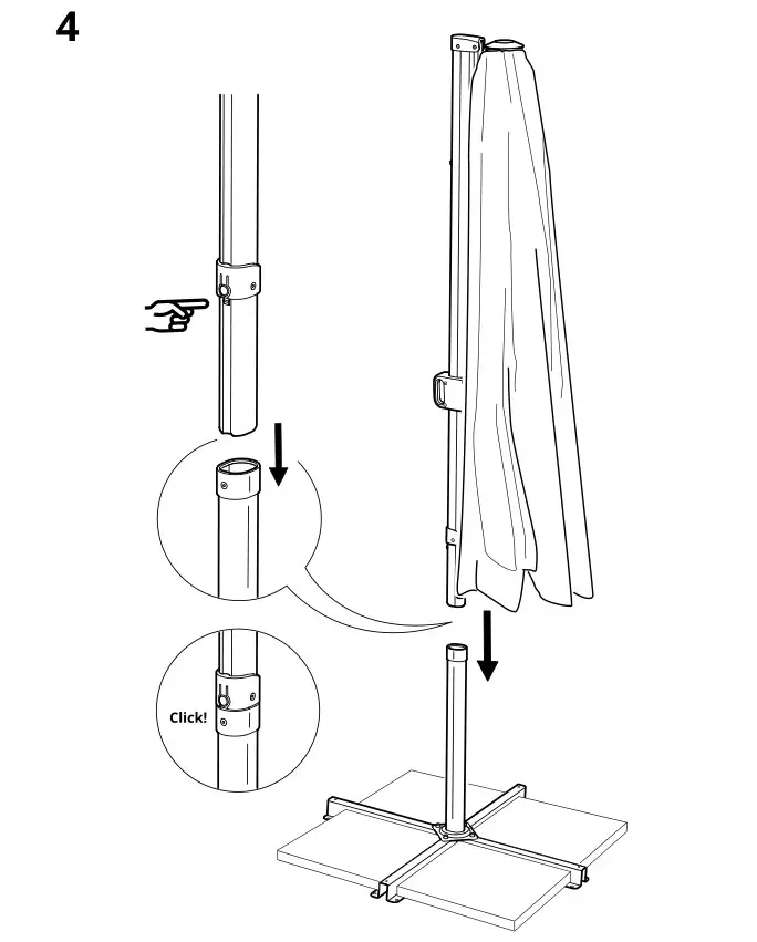 IKEA 094.957.04 SVALÖN Parasol Hanging- Installation