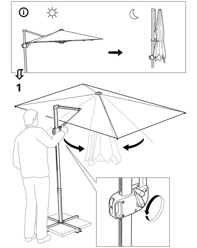 IKEA 094.957.04 SVALÖN Parasol Hanging- Installation