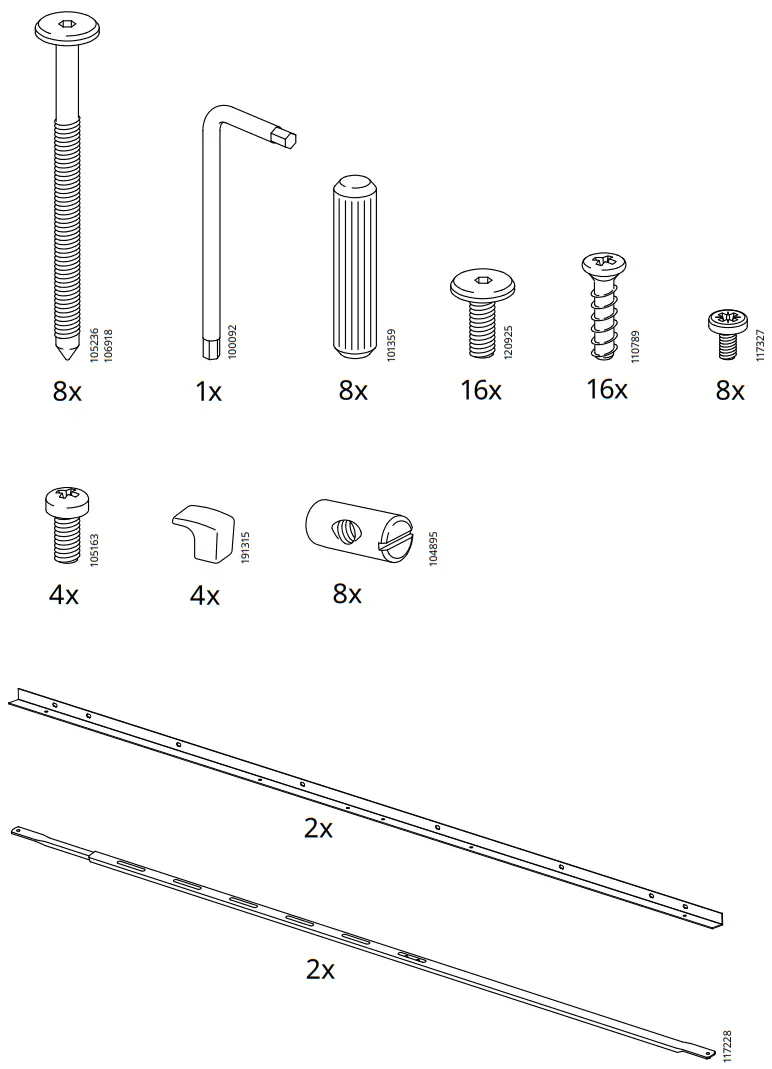 IKEA BRUKSVARA Bed Frame 90x200 cm - Parts