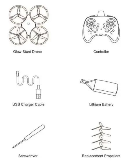 Shantou Flying Technology T20 Glow Stunt Drone User Manual - Spare Parts List