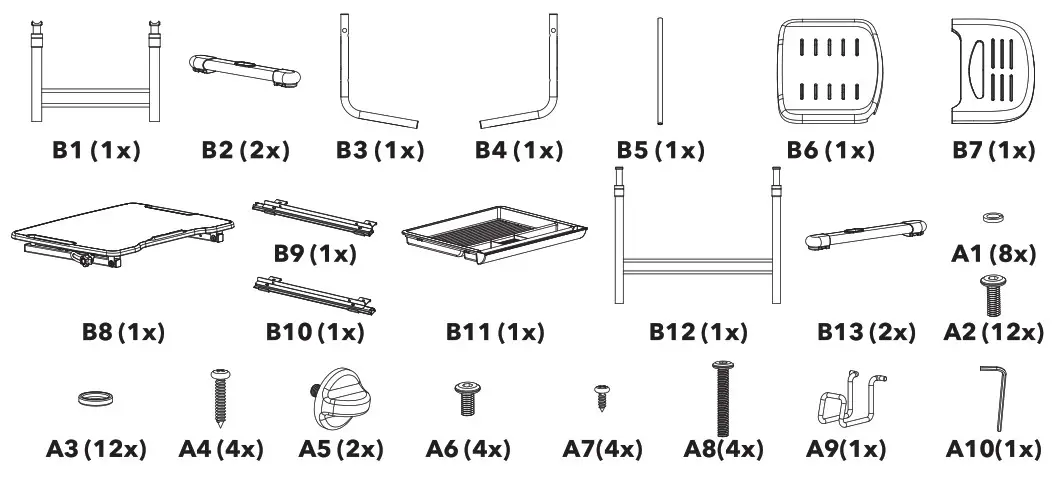alzo ergo APW EGETJ4100Y Manually Adjustable Kids Desk ETJ100 - fig