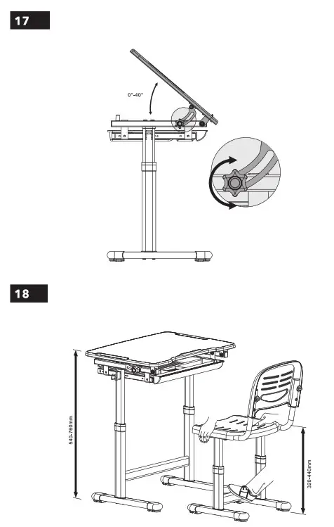 alzo ergo APW EGETJ4100Y Manually Adjustable Kids Desk ETJ100 - fig12