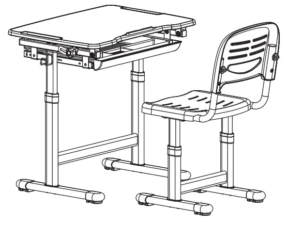 alzo ergo APW EGETJ4100Y Manually Adjustable Kids Desk ETJ100