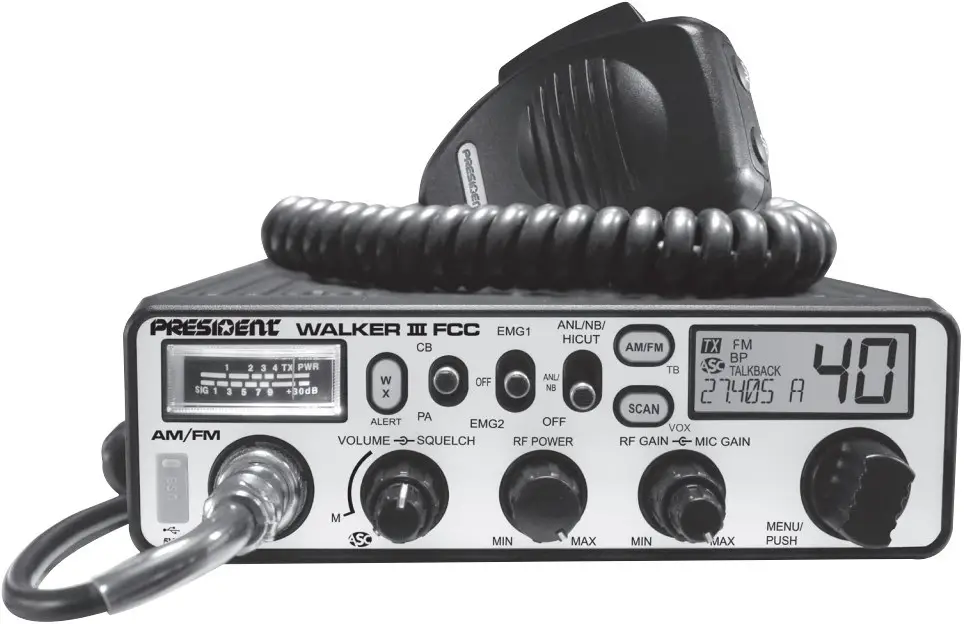 PRESIDENT Walker III FCC AM FM Transceiver