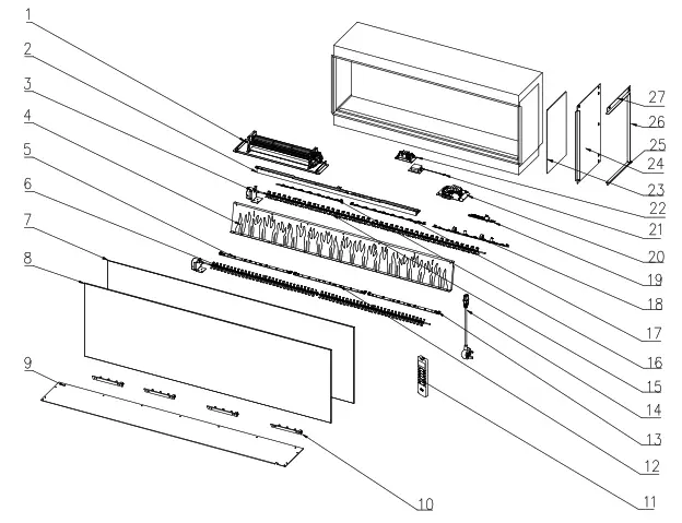 Charlton Jenrick i750e iRange Electric Fire - PARTS LIST