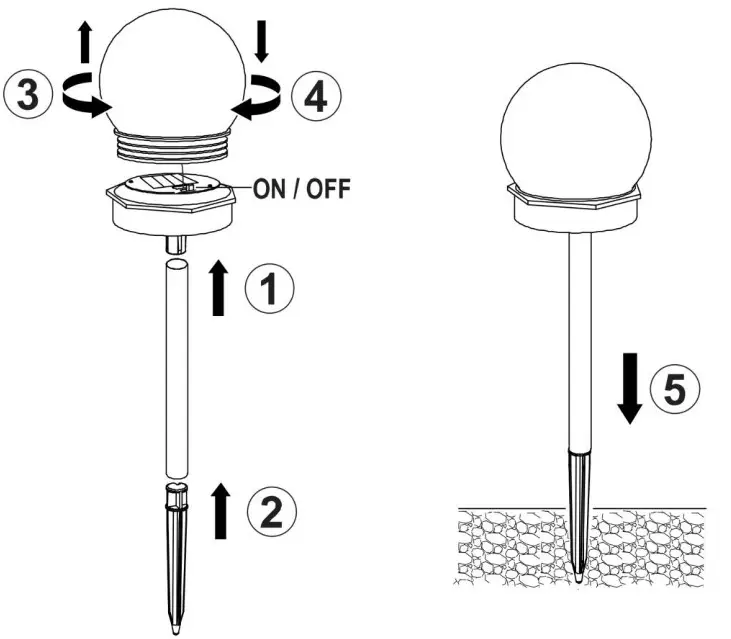 WeteLux 96 76 76 Solar LED Garden Light - Assembling and Setting up