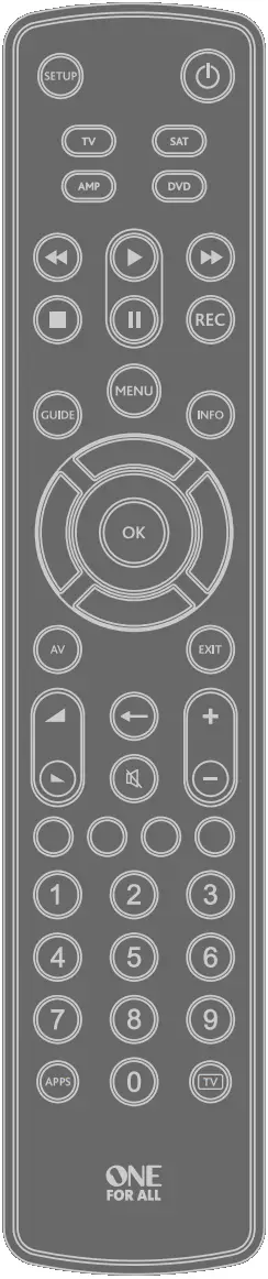 ONE FOR ALL URC1240 Universal Remote Control Contour 4 Device - 1