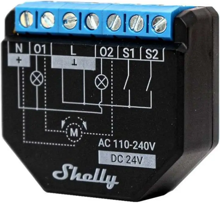 Shelly Plus 2PM Two Channel Wi-Fi Switch for Roller Shutters