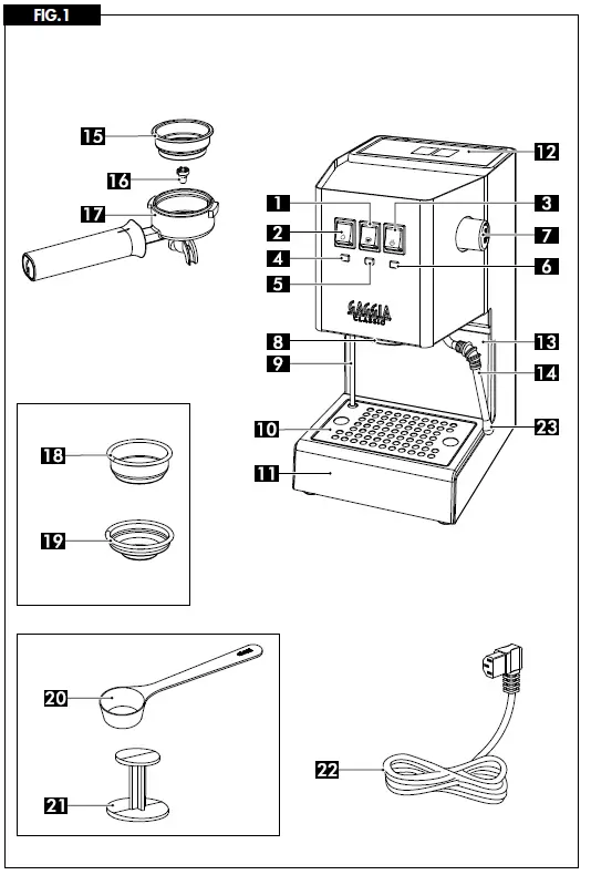 GAGGIA-SIN035UR-Classic-EVO-Semi-Automatic-Espresso-Machine-fig-1
