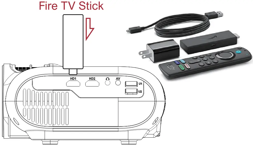 ULTIMEA Apollo P20 Portable Projector - Fire TV Stick