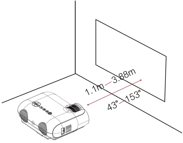 ULTIMEA Apollo P20 Portable Projector - distance