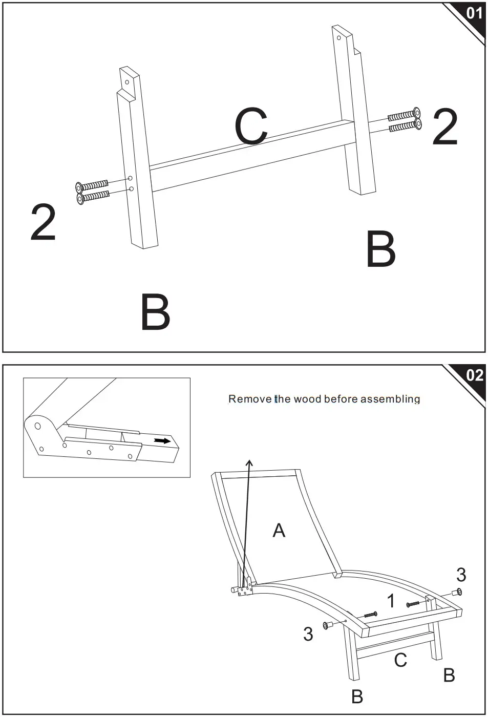 Outsunny 84B 912 Reclining Sun Lounger Chair - FIGURE