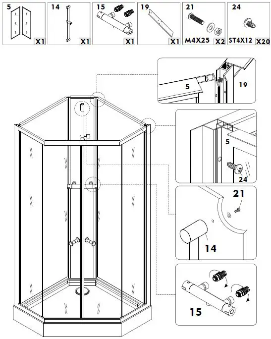 Lyfco-206-6-95-Hexagonal-Shower-Cubicle-fig-6