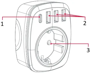 Lencent WL-031-C3U Plug Adapter with 3 USB Charger Ports A0