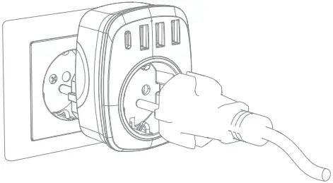 Lencent WL-031-C3U Plug Adapter with 3 USB Charger Ports A2