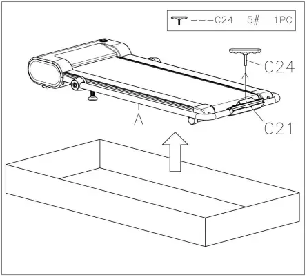 SUNNY HEALTH FITNESS SF T722072 Nimble Smart Compact Treadpad Treadmill - ASSEMBLY 1