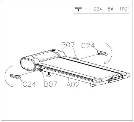 SUNNY HEALTH FITNESS SF T722072 Nimble Smart Compact Treadpad Treadmill - ASSEMBLY 2