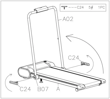 SUNNY HEALTH FITNESS SF T722072 Nimble Smart Compact Treadpad Treadmill - ASSEMBLY 3