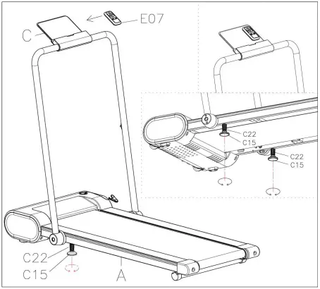 SUNNY HEALTH FITNESS SF T722072 Nimble Smart Compact Treadpad Treadmill - ASSEMBLY 6