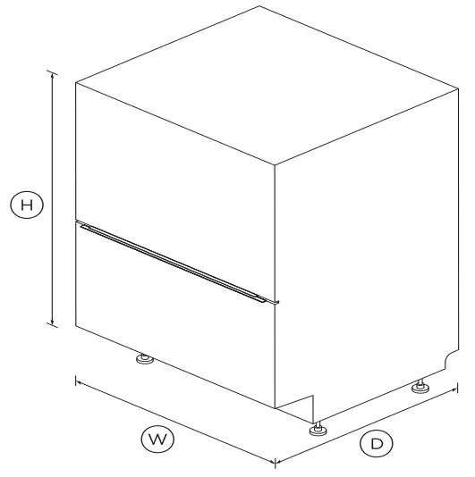 Fisher and Paykel DD24DI9 N Integrated Double DishDrawer Dishwasher - DIMENSIONS