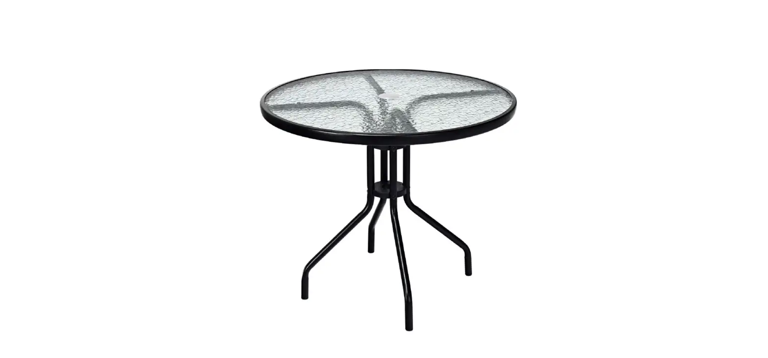 Alpulon Zy1c0193 32 Inch Black Round Metal Outdoor Dining Table Instruction Manual