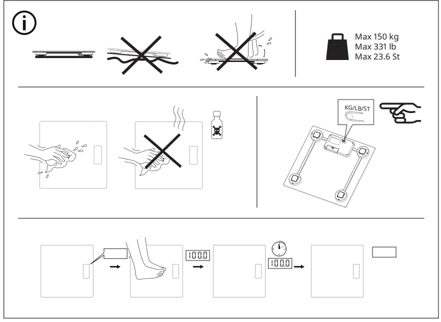 IKEA 803 274 38 BORSÅN Scale Digital Stainless Steel 30x30 Cm - Fig