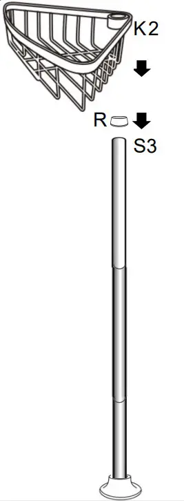 strex SP181 Telescopisch Doucherek RVS - parts 4