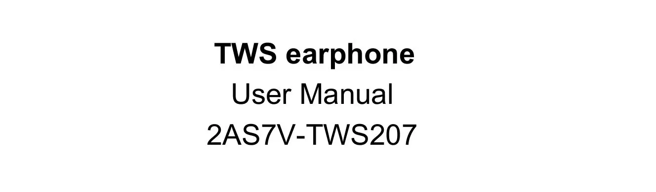 MERKURY TWS207 TWS Earphone User Manual