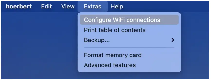 hoerbert hörbert Software - WiFi settings