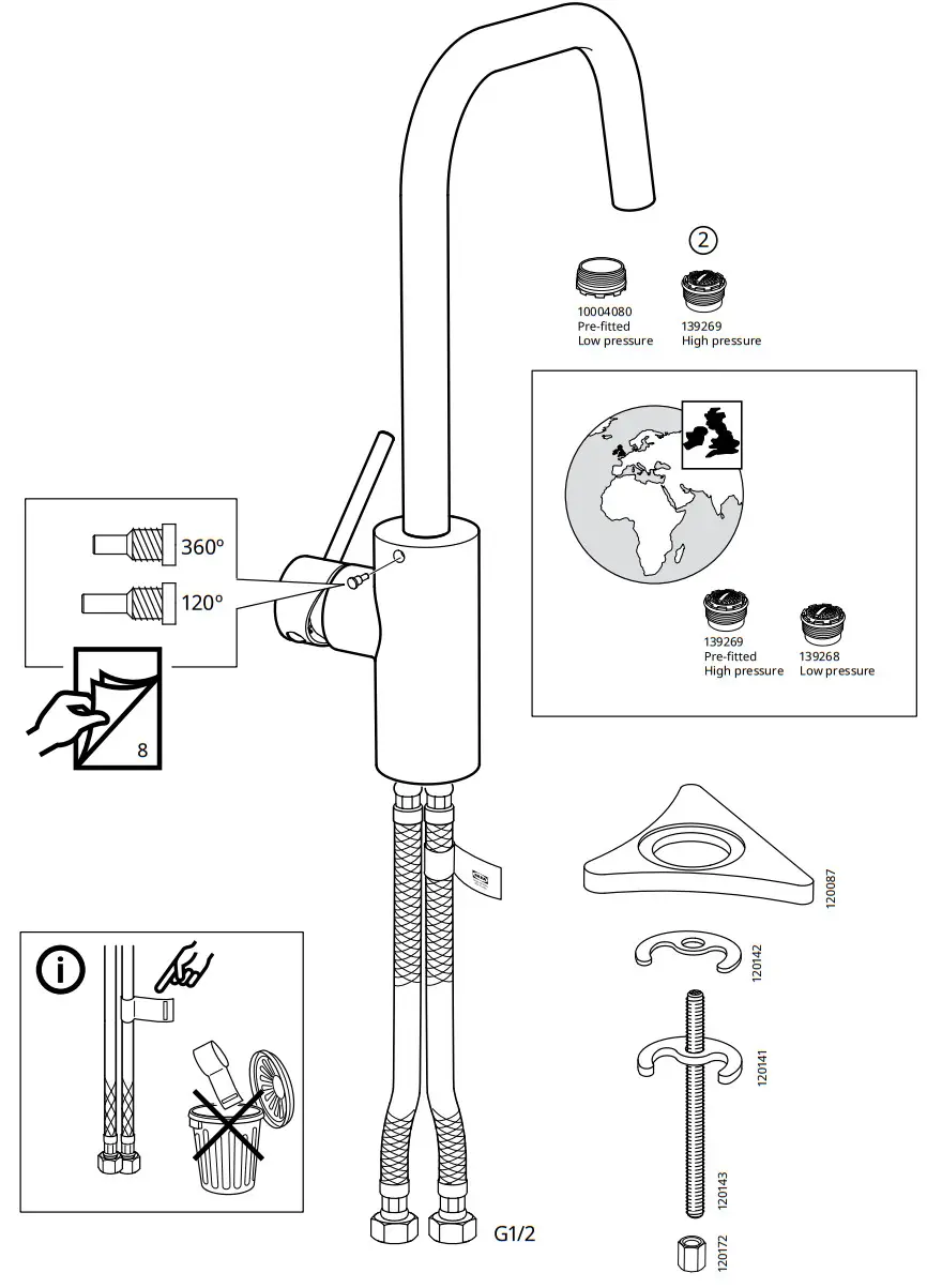 IKEA ÄLMAREN Kitchen Mixer Tap - figure 3