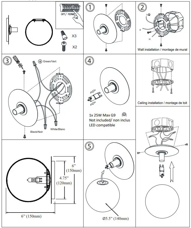 BUR-51W Wall Sconce by Dainolite-FIG1