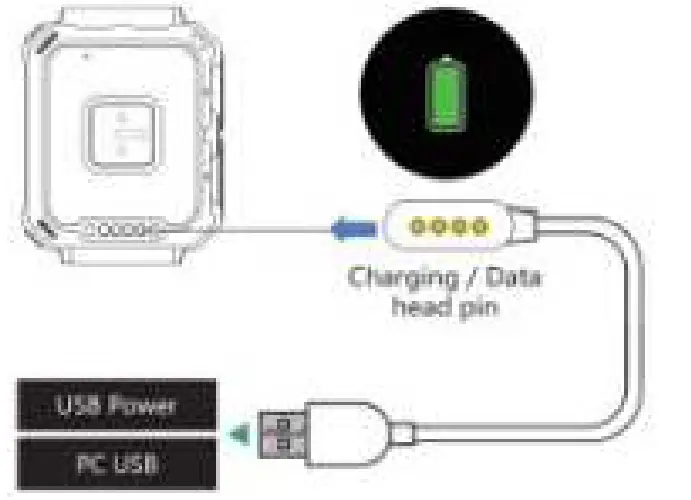 DieWei T93 Music Smart Watch with Earbuds - Charge