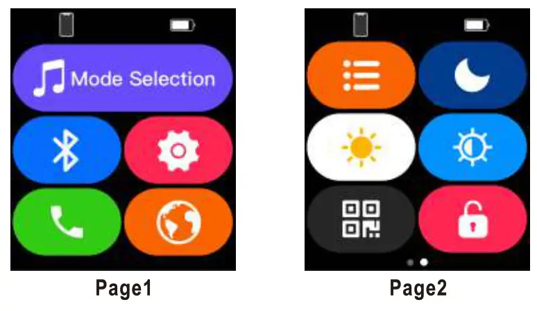 DieWei T93 Music Smart Watch with Earbuds - Key Funtion