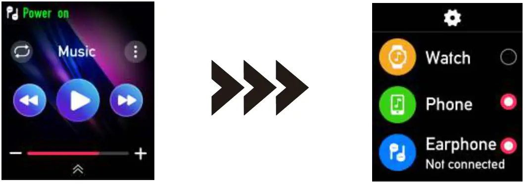 DieWei T93 Music Smart Watch with Earbuds - Music