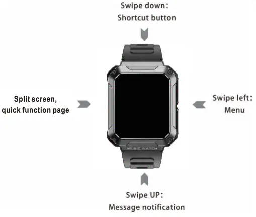 DieWei T93 Music Smart Watch with Earbuds - Touch Control1