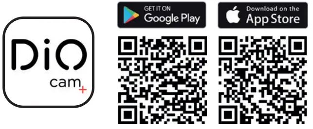 DiOCAM RI01 Indoor Rotating WiFi Camera - create your account the qr code