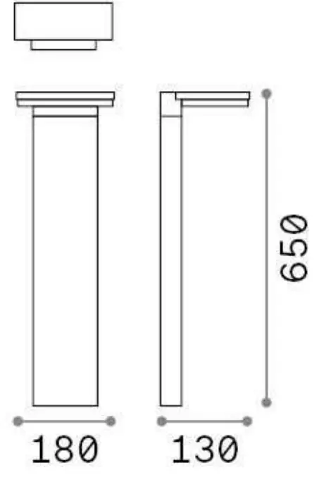 ideal lux Path Outdoor Ground Mounted Bollard - diagram